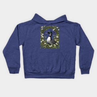 Common Loon Surrounded By Lady's Slipper Flowers 2 Kids Hoodie